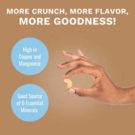 Karma Nuts Toasted Coconut Cashews on-the-go packs, convenient single-serve snacking for travel.