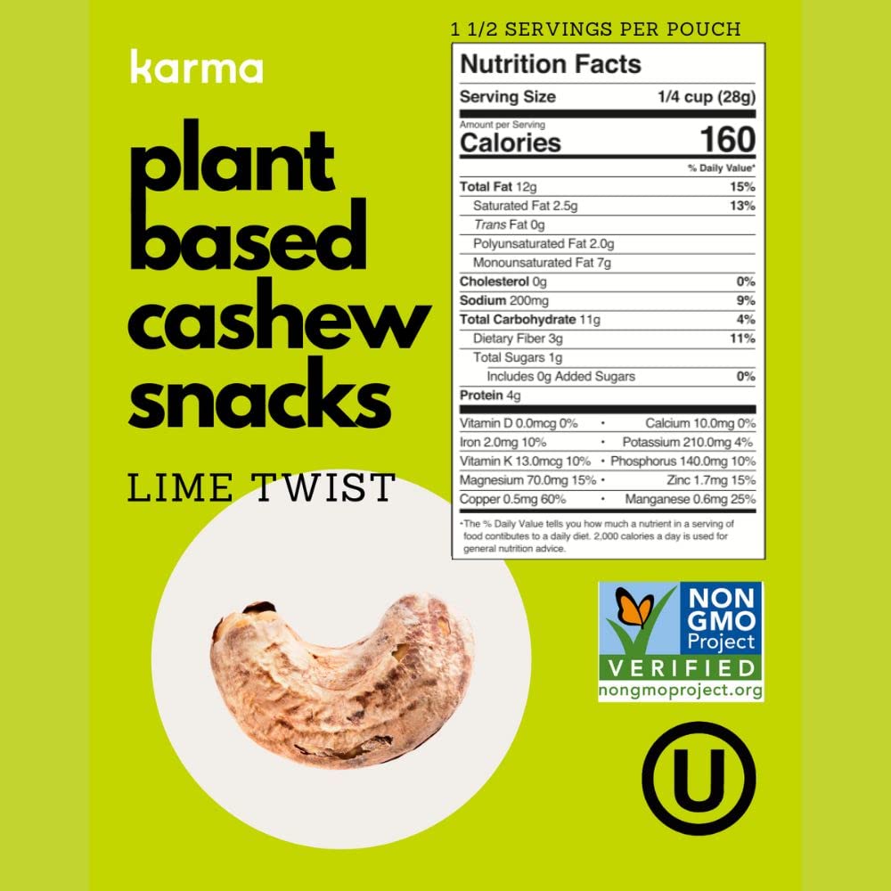 Karma Nuts Vegan Gluten Free Whole30-friendly snacks for plant-based diets.