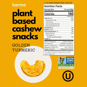 Karma Nuts Wrapped Cashews with extra fiber and notable antioxidants.