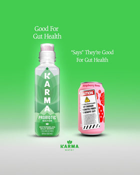 Karma Probiotic Water 12 pack on display for convenient daily hydration