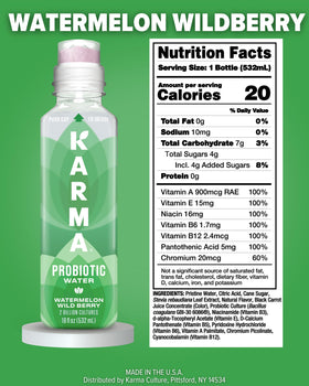 Karma Probiotic Water supports digestive balance with BC30 probiotics.