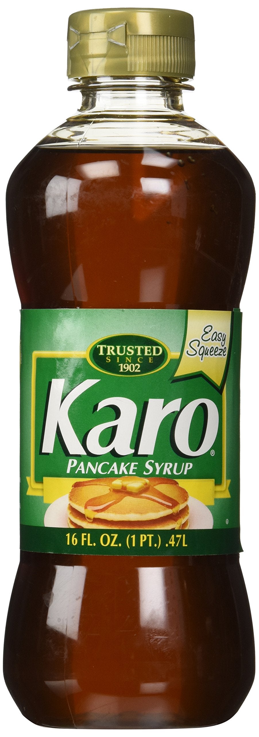 KARO Pancake Syrup bottle with warm maple flavor enhances breakfast.