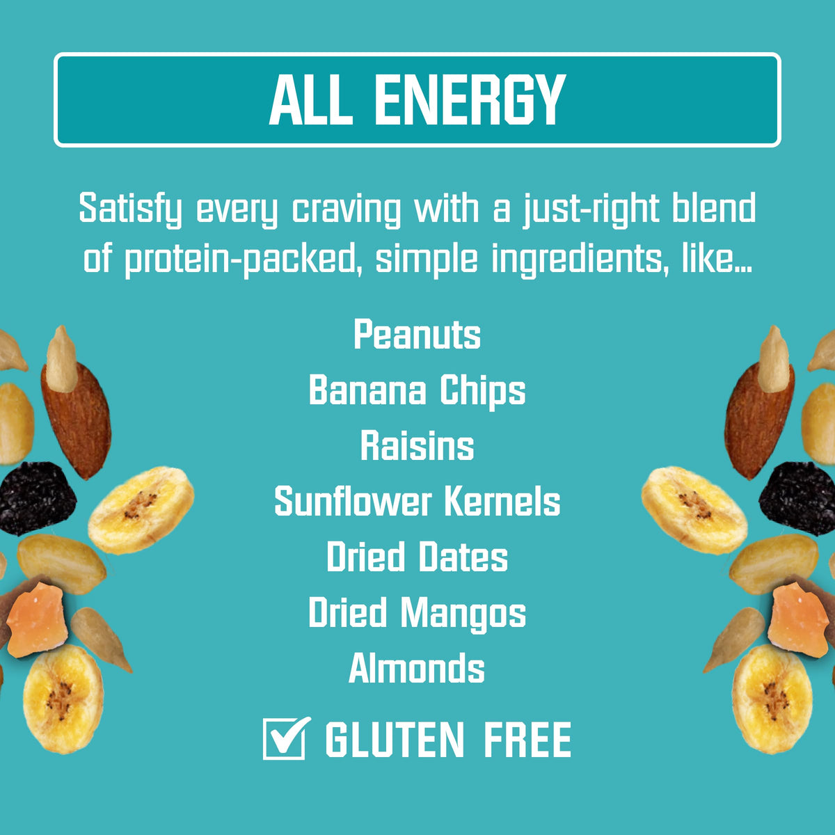 Kar’s Nuts All Energy Unsalted Trail Mix features gluten-free formula in portable bags