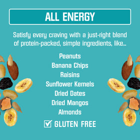 Kar’s Nuts All Energy Unsalted Trail Mix features gluten-free formula in portable bags