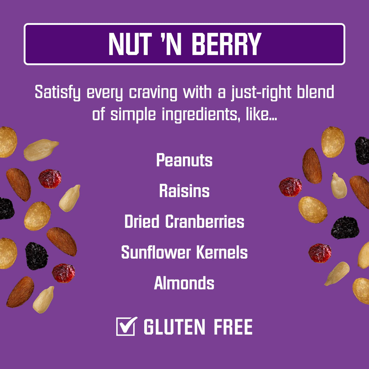 Kar’s Nuts Nut N Berry Trail Mix featuring cranberries and raisins in a bowl.