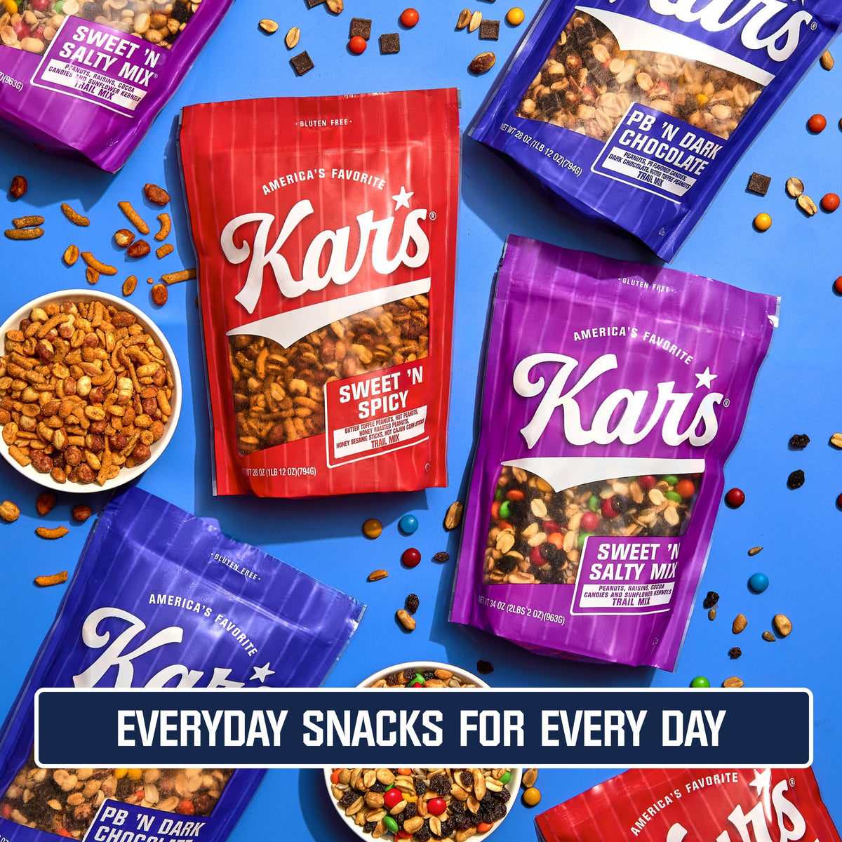 Office or travel snacking with Kar's Caramel Sweet 'N Salty Trail Mix.
