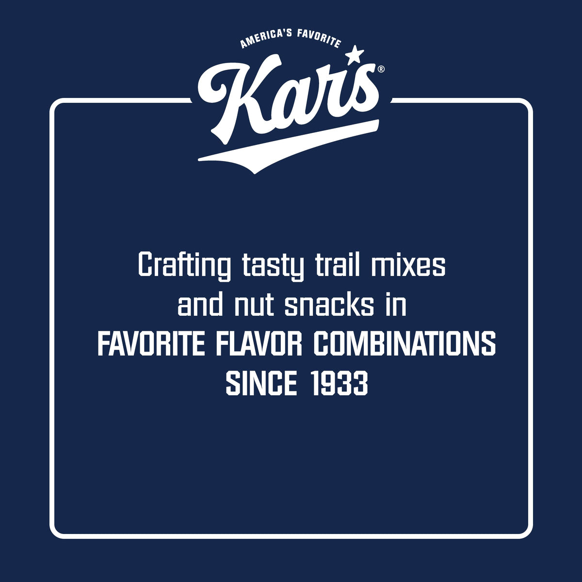 Lifestyle shot of Kar's Nuts trail mix suitable for office or travel