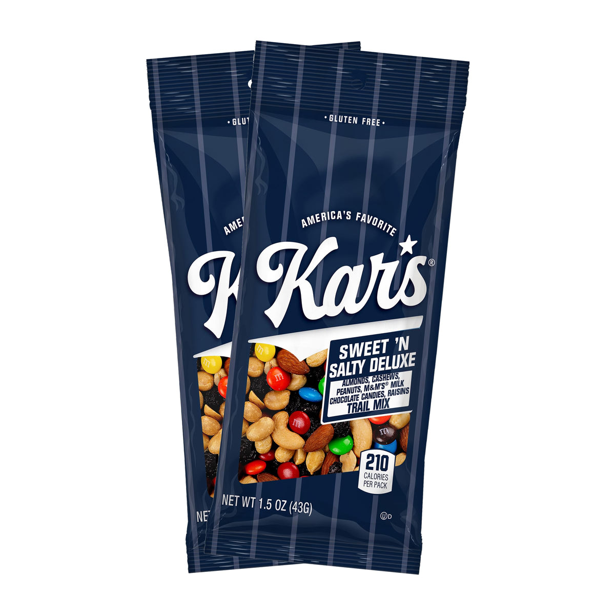 Kar’s Nuts Sweet 'N Salty Deluxe Trail Mix 18-pack front, ideal grab-and-go snack.
