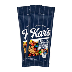 Kar’s Nuts Sweet 'N Salty Deluxe Trail Mix 18-pack front, ideal grab-and-go snack.