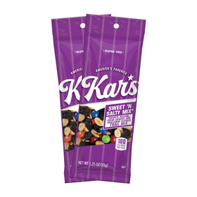Kar's Nuts Sweet N Salty Trail Mix 1.25 oz bag front for travel-ready snacking