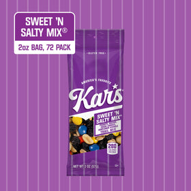 Kar's Nuts Sweet 'N Salty Trail Mix 72-pack bulk display highlights value and convenience