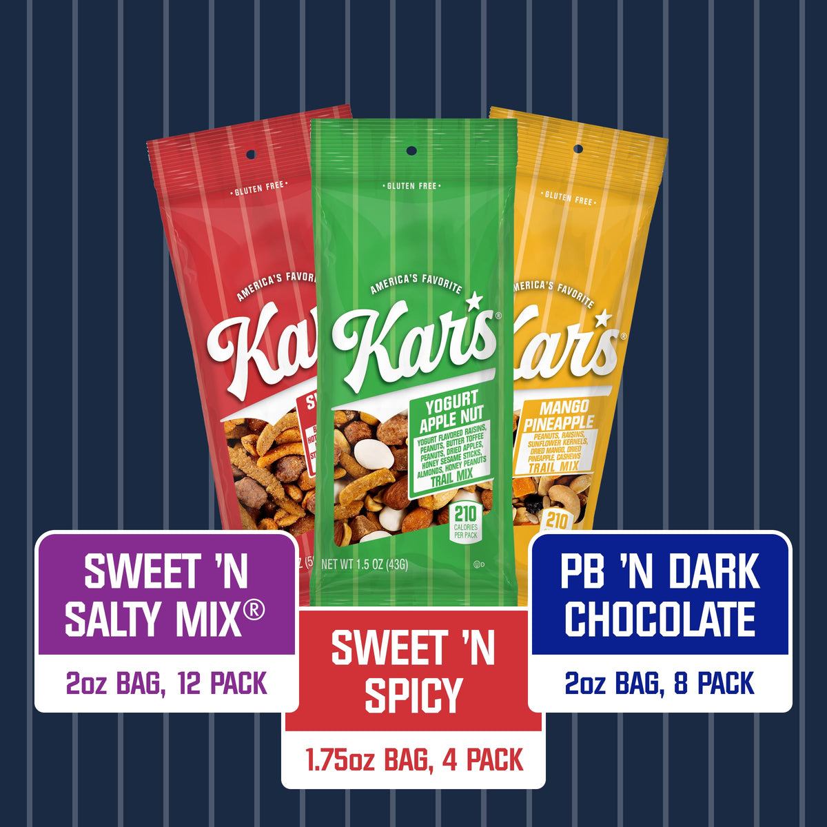 Kar’s Nuts Sweet ’N Spicy Trail Mix pack with bold flavor.