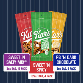 Kar’s Nuts Sweet ’N Spicy Trail Mix pack with bold flavor.