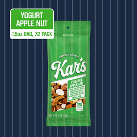 Kars Nuts Yogurt Apple Nut Trail Mix, 72-pack, ready for travel.