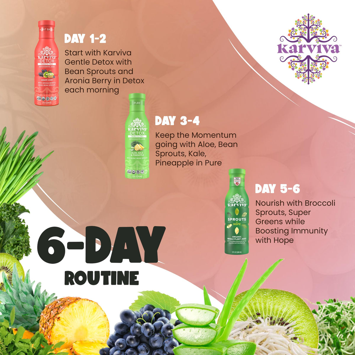 Karviva bottle being poured emphasizes on-the-go hydration and convenience.