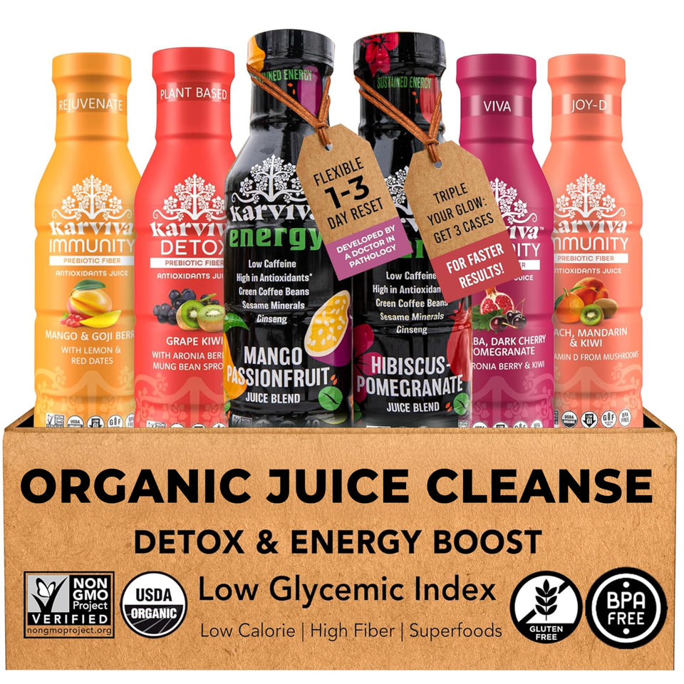 KARVIVA Detox juice bottle aronia-ashitaba for a gentle cleanse and digestive support.