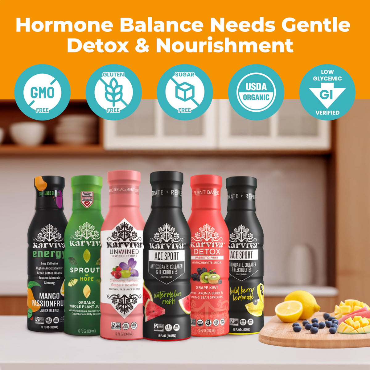 Karviva Hope Juice bottle with Holy Basil for mood calm in daily routine