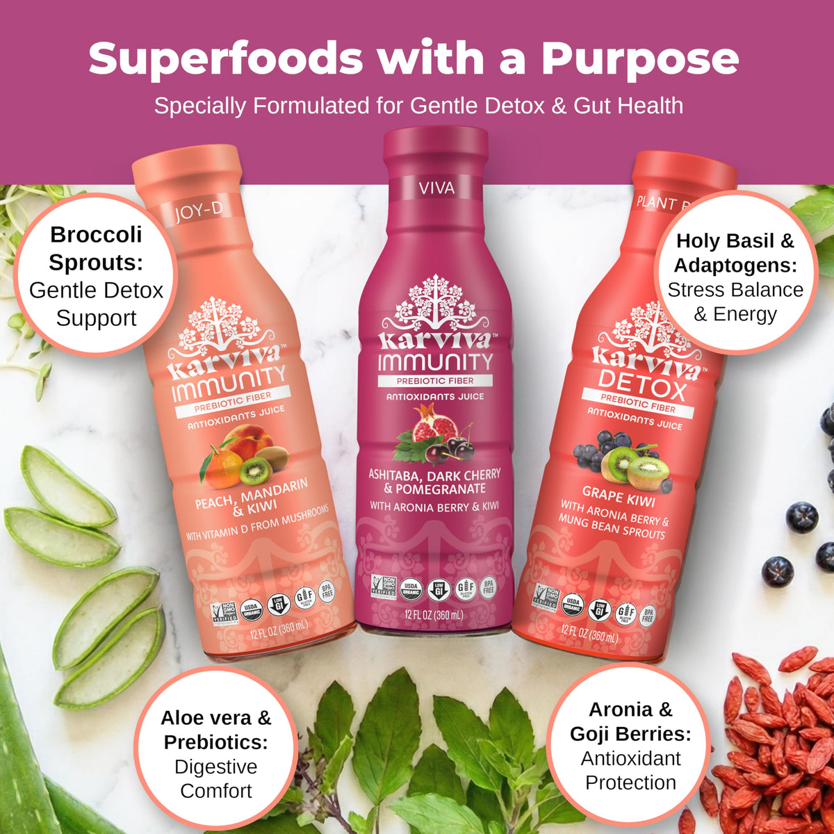 Karviva Juice Cleanse variety pack flavors showcase refreshing options
