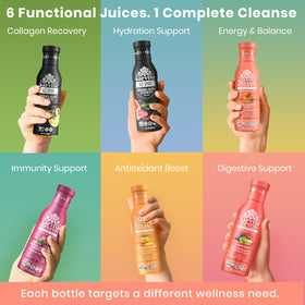 Karviva label on organic juice highlights plant-based formulation and purity.