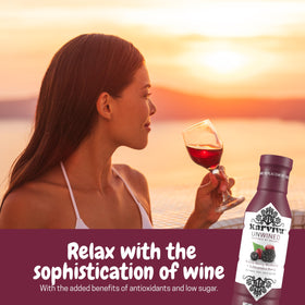 Four BPA-free Karviva Unwined bottles arranged for party or gift setup