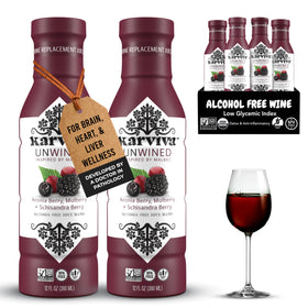 Karviva Unwined Malbec bottle showcasing rich color, ideal for sophisticated mocktails