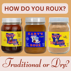 Kary's Original Roux on kitchen counter, easy pantry staple for weeknight meals.