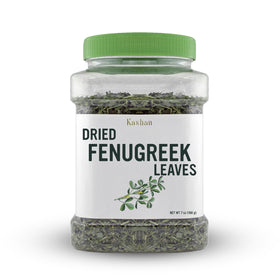 Kashan dried fenugreek leaves packaging highlights premium quality and freshness for vibrant dishes.