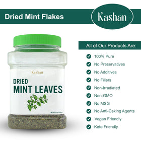 Kashan Mint Flakes atop kebabs and pilaf enhances savory balance.
