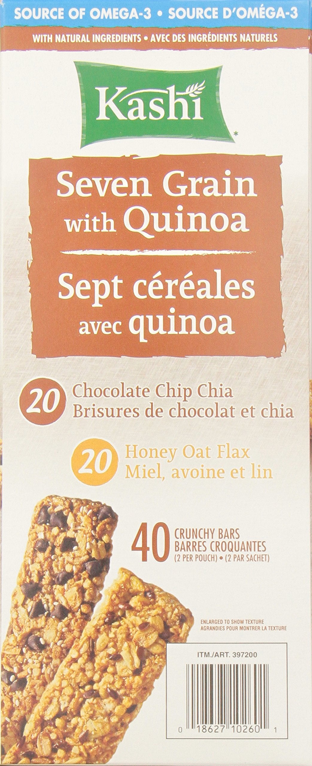 Kashi Seven Grain with Quinoa Bars serving shot ideal for on the go energy boosts.