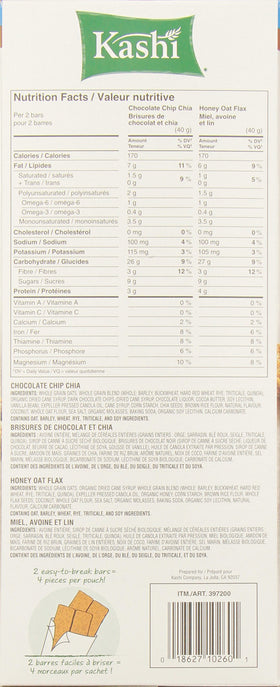 Kashi Seven Grain with Quinoa Bars texture closeup showing grain crunch and chewy bite.