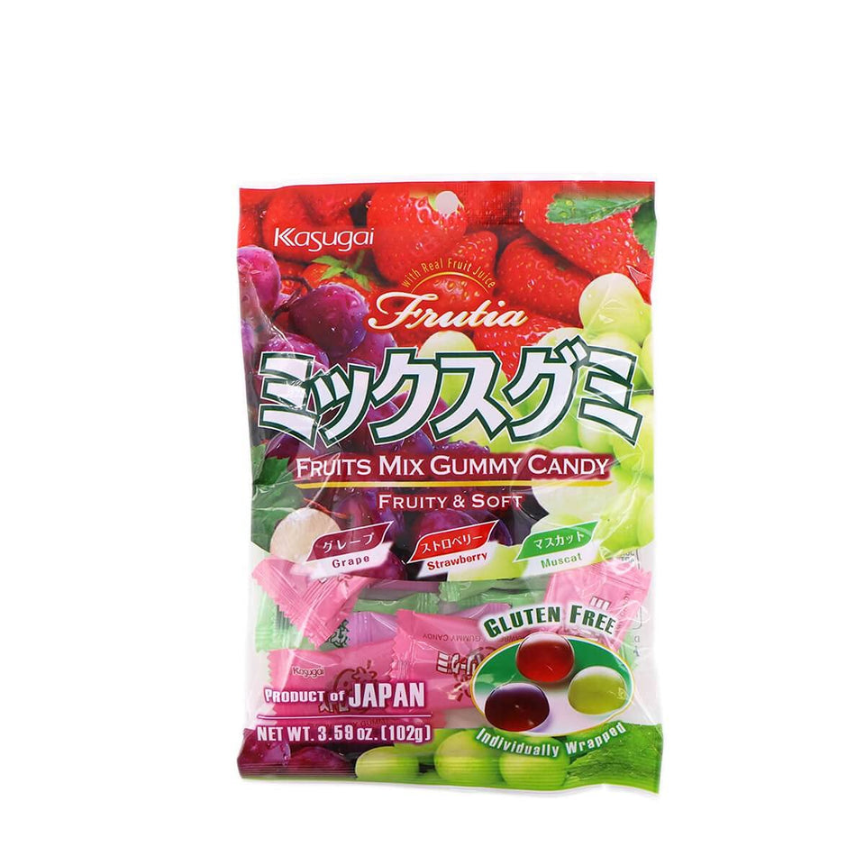 Kasugai Mix Gummy Candy 3Pack: bear-shaped gummies in colorful packaging, perfect for parties and sharing