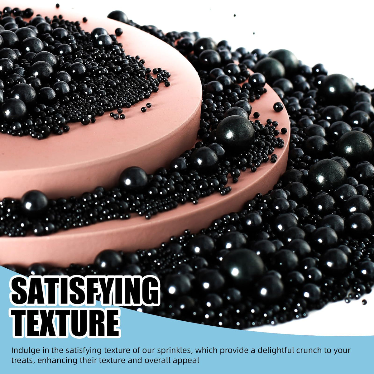 KASVAN Black Pearl Sprinkles star shapes add festive flair to cupcakes.