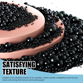 KASVAN Black Pearl Sprinkles star shapes add festive flair to cupcakes.