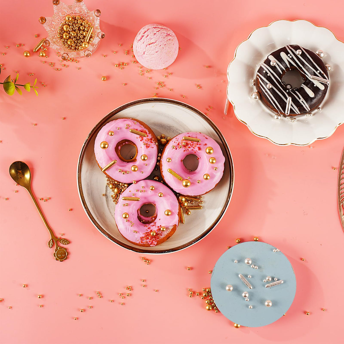 Kasvan toppings upgrade ice cream and cupcakes with luxury flair.