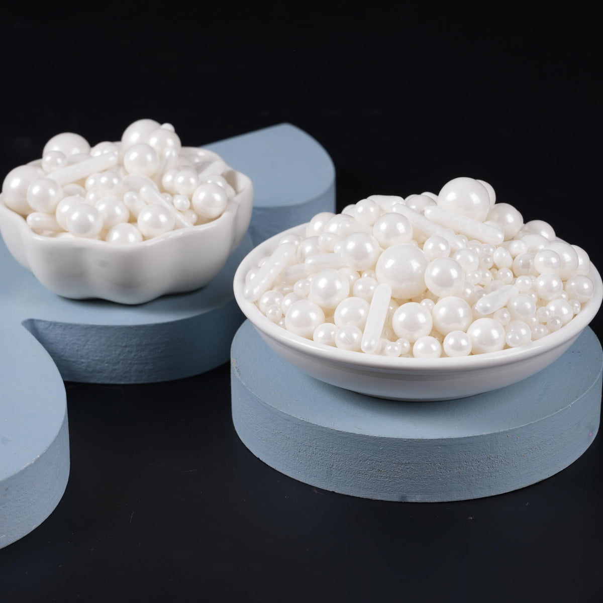 Kasvan sugar pearls topping ice cream and frozen desserts with sparkle.