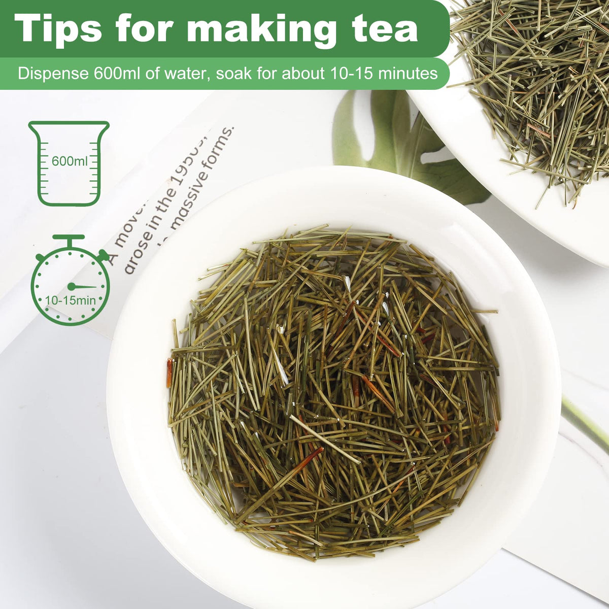 Kasvan organic pine needle tea gift jar on display for gifting.
