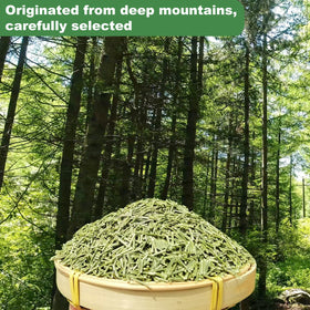 Kasvan pine needle tea ingredients from Qinling mountains emphasize natural freshness.