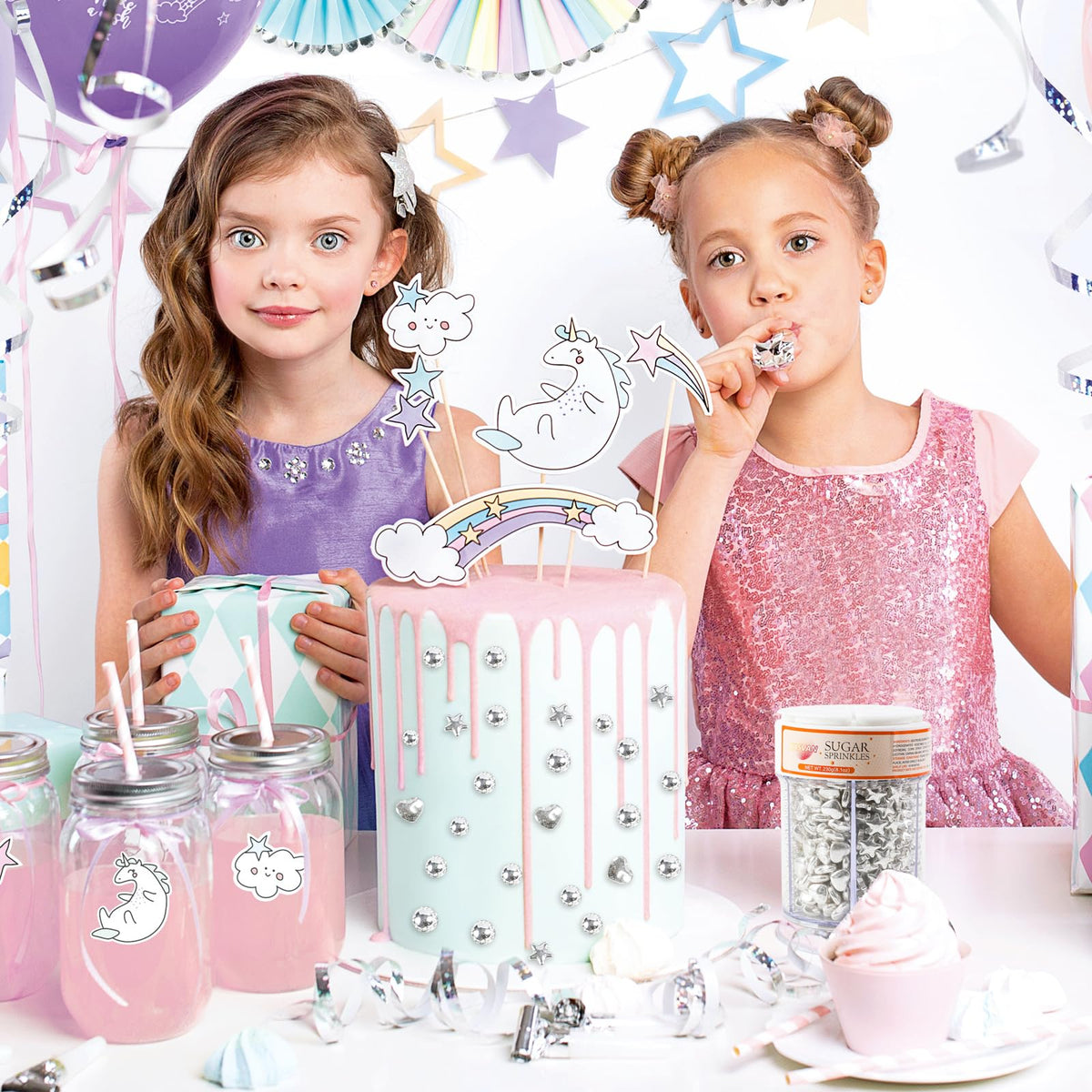 Kasvan Silver Pearl Sugar Sprinkles stored neatly in a clear bottle.
