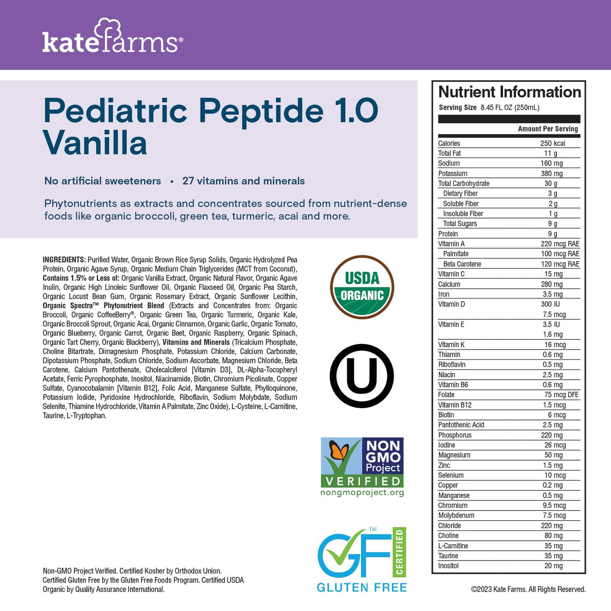 Kate Farms child drinking the vanilla peptide formula for daily nutrition.