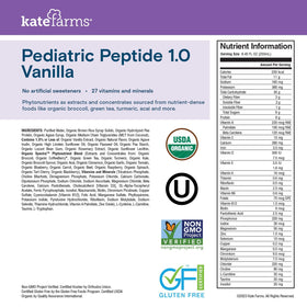 Kate Farms child drinking the vanilla peptide formula for daily nutrition.