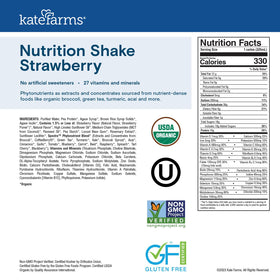 Kate Farms Organic Nutrition Shake on a compact on-the-go packaging