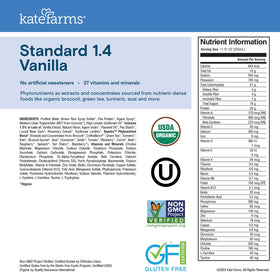 Kate Farms carton close-up underscores organic, vegan, dairy-free formulation