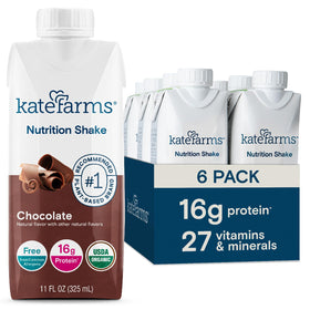 Kate Farms Organic Nutrition Shake strawberry bottle with plant based protein for a meal replacement