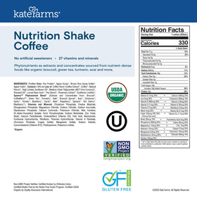 Kate Farms Shake strawberry Non GMO label reinforces whole foods promise