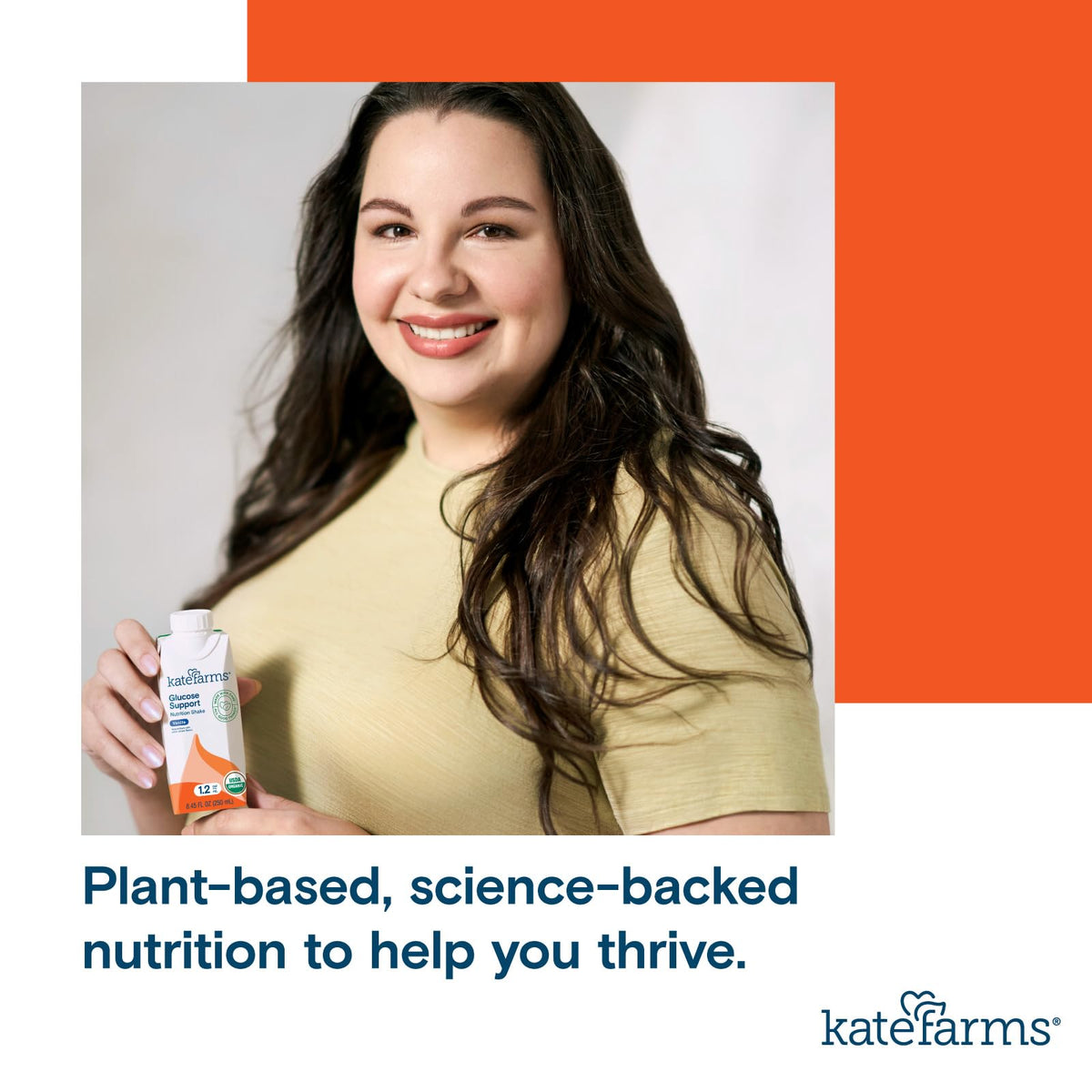 Kate Farms vanilla shake with mixer cup for easy on-the-go use.