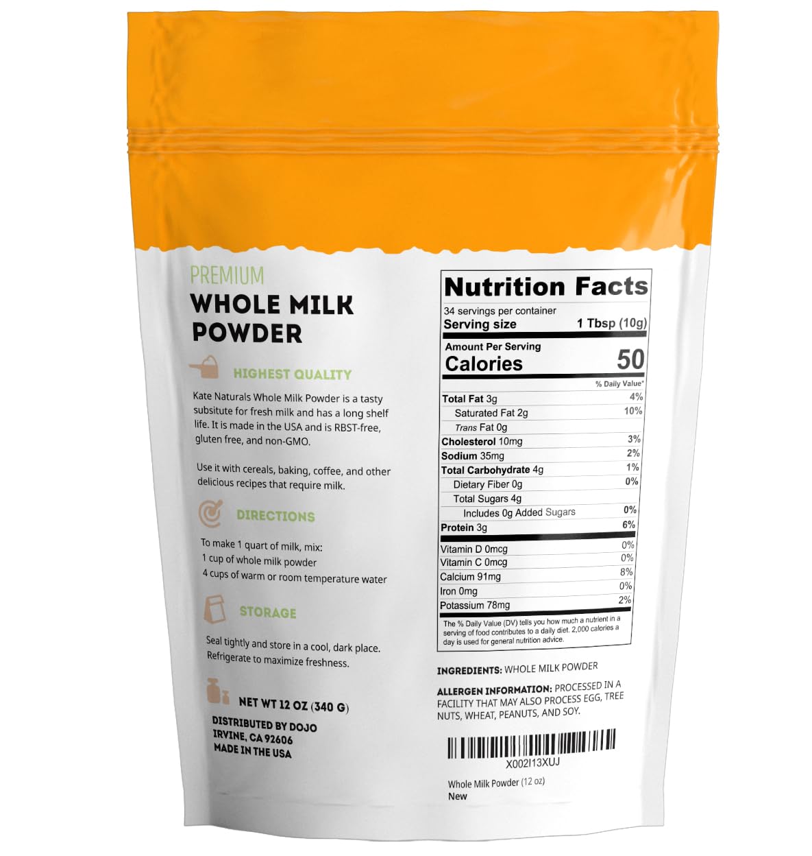 Kate Naturals dry milk powder storage can keeps powder fresh.