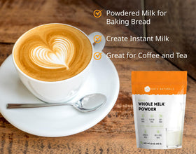 Kate Naturals dry milk powder being reconstituted with water for milk.