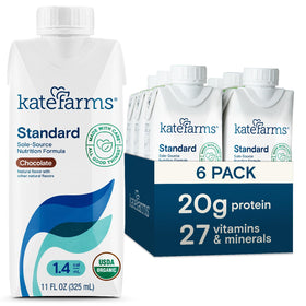 Kate Farms Organic 1.4 chocolate shake carton, rich flavor and high-calorie nutrition for energy