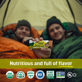 Kate's bars powering a hiker on a scenic trail