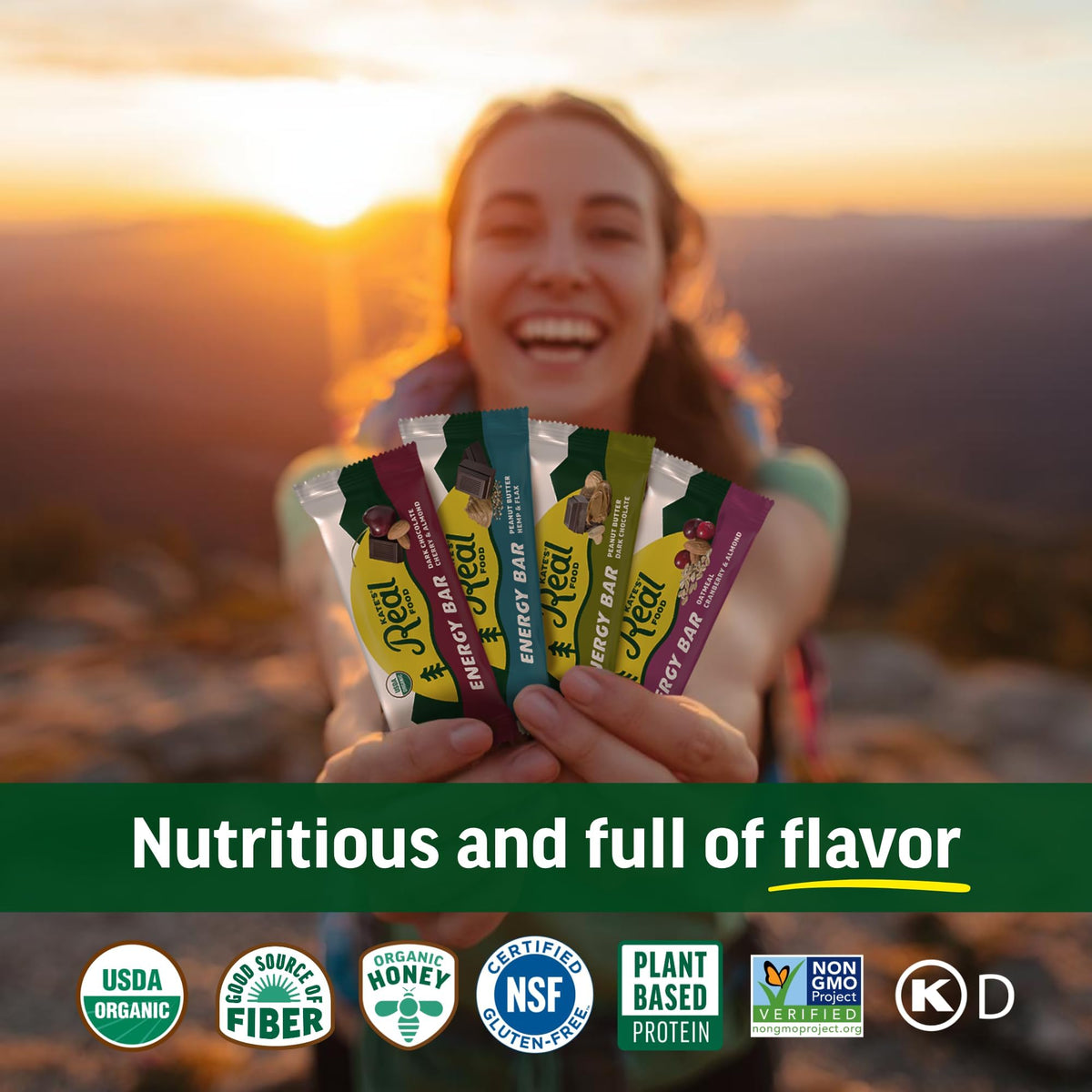 Kate's Real Food granola bars gluten-free, ready-to-eat snack.